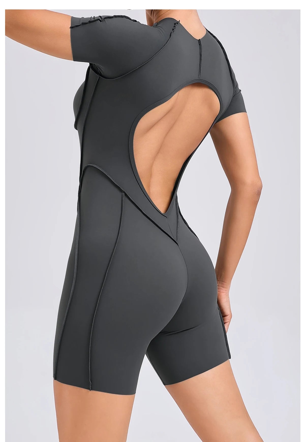 Short Jumpsuit Gym Clothes For Women Sportswear Fitness Overalls Backless Scrunch Booty Yoga Suit Sports Set Outfit - Smarsty