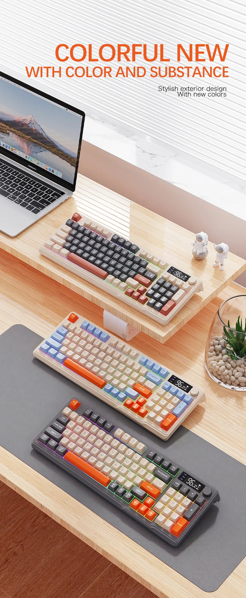 Bluetooth Gaming Keyboard With Multi Device Wireless
