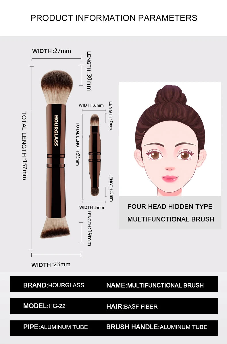 Hourglass Multifunctional Makeup Brush for Flawless Application - Smarsty