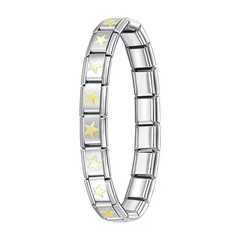 Hapiship Italian Stainless Steel Elastic Charm Bracelet - Smarsty
