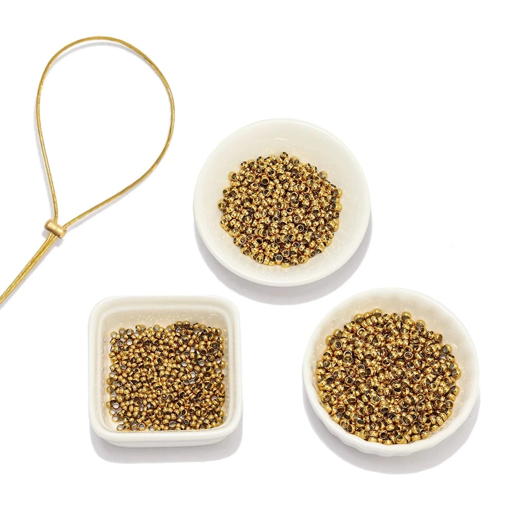 Stainless Steel Crimp End Beads Durable Rustproof Set100Pcs - Smarsty