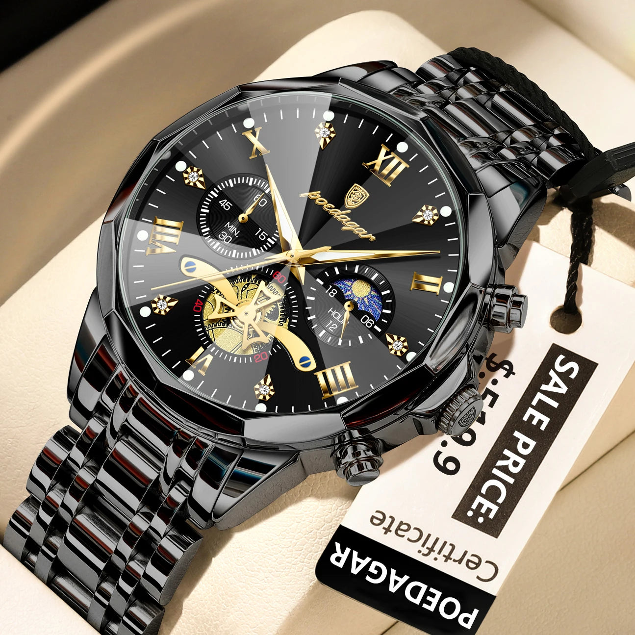 Luxury Waterproof Men's Chronograph Watch with Luminous Features - Smarsty