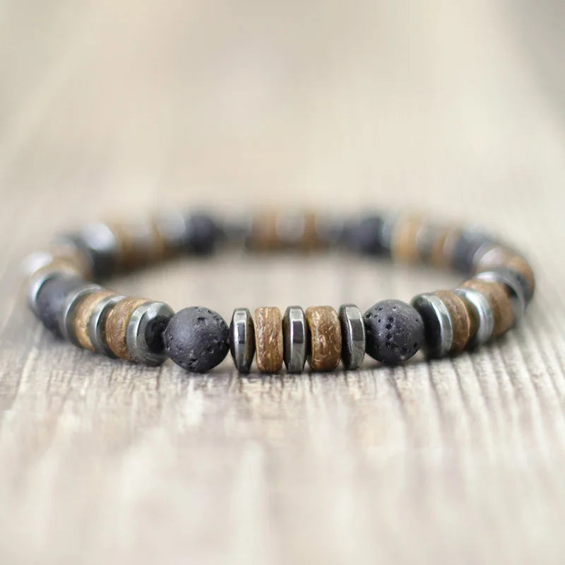 Natural Stone Beaded Bracelet for Men with Unique Design - Smarsty