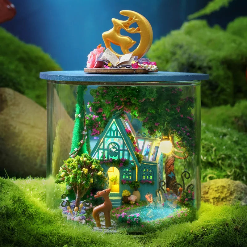 Mini DIY Kit For Doll House Making And Assembling Room Models Toys Home And Bedroom Decorations With Furniture Wooden Crafts by Smarsty