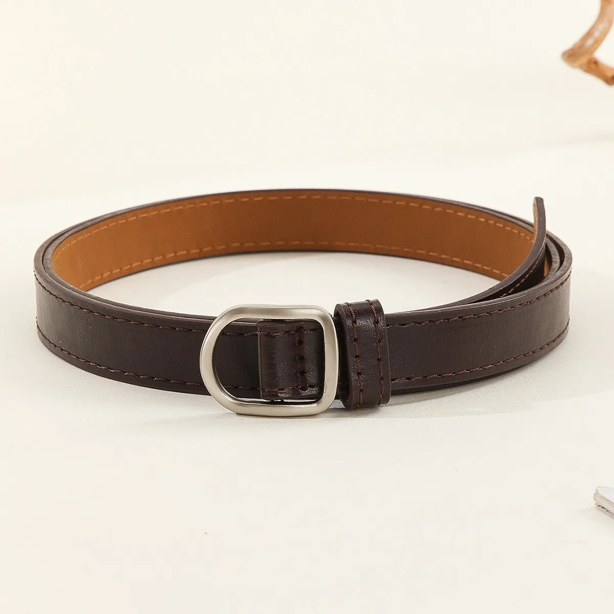 Unisex PU Leather Casual Belt with Perforated Design - Smarsty