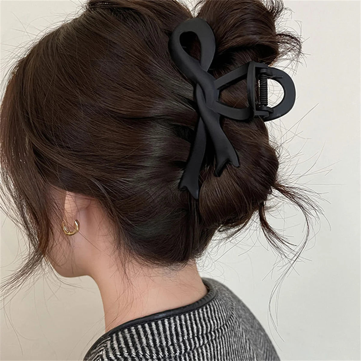 13cm Matte Ribbon Bow Hair Clips Strong Hold Vintage - Smarsty