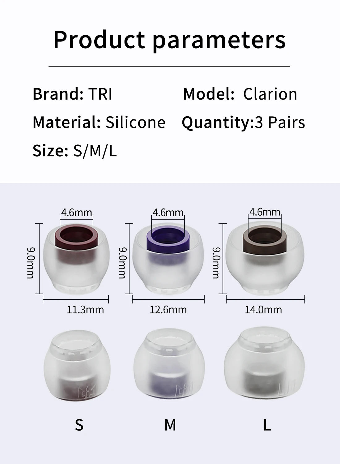 TRI Clarion Silicone Earphone Eartips for Comfort Fit - Smarsty
