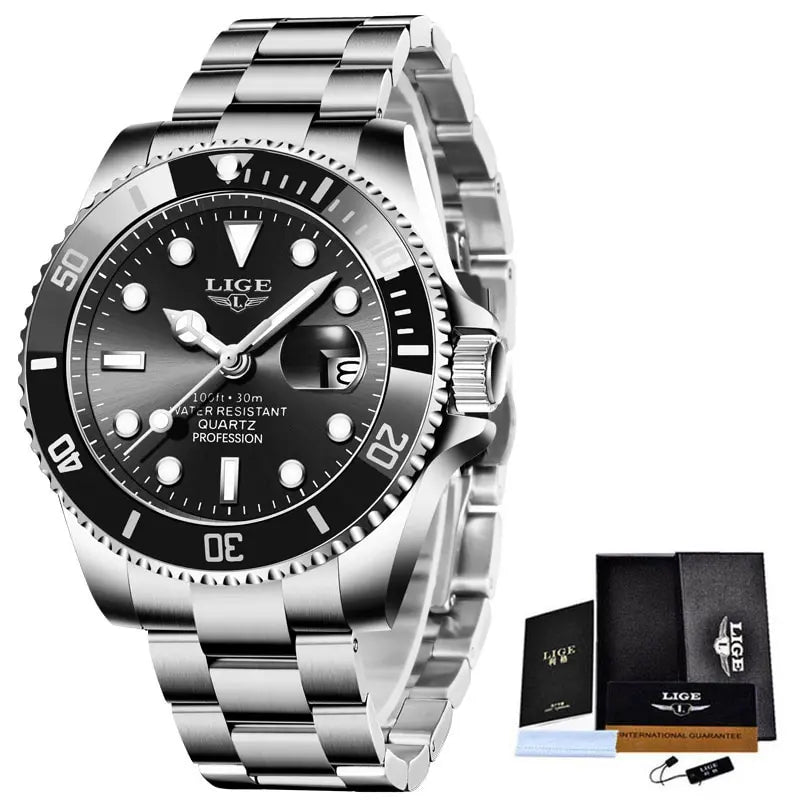 LIGE Luxury Waterproof Diver Watch for Men - Smarsty