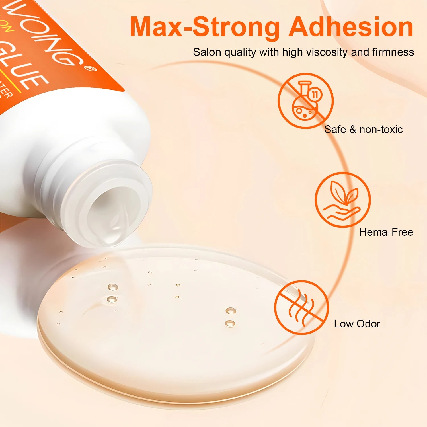 Twoing Waterproof Liquid Nail Adhesive,Long-Lasting & Fast-Drying, Formaldehyde-Free, Compatible with Acrylic Nails Fake Nails - Smarsty