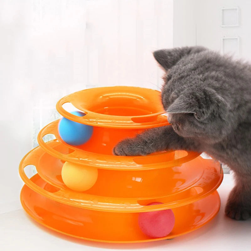 Interactive Three-Layer Cat Turntable Toy for Fun Play - Smarsty