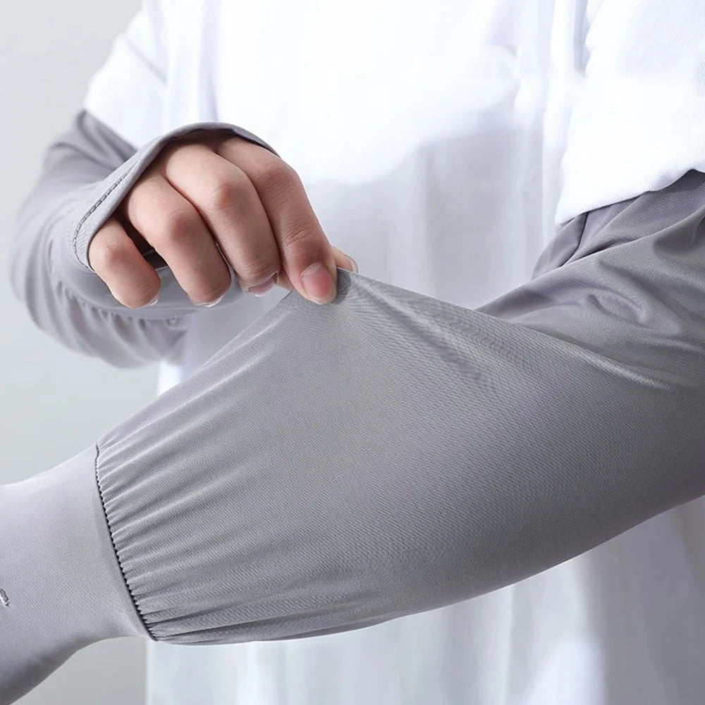 Mens UV Protection Ice Arm Sleeves Lightweight Cooling Gloves - Smarsty