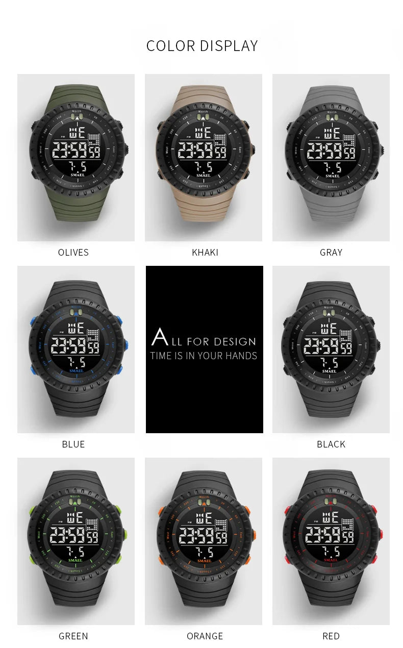 SMAEL Waterproof Digital Sports Watch with Big Dial - Smarsty
