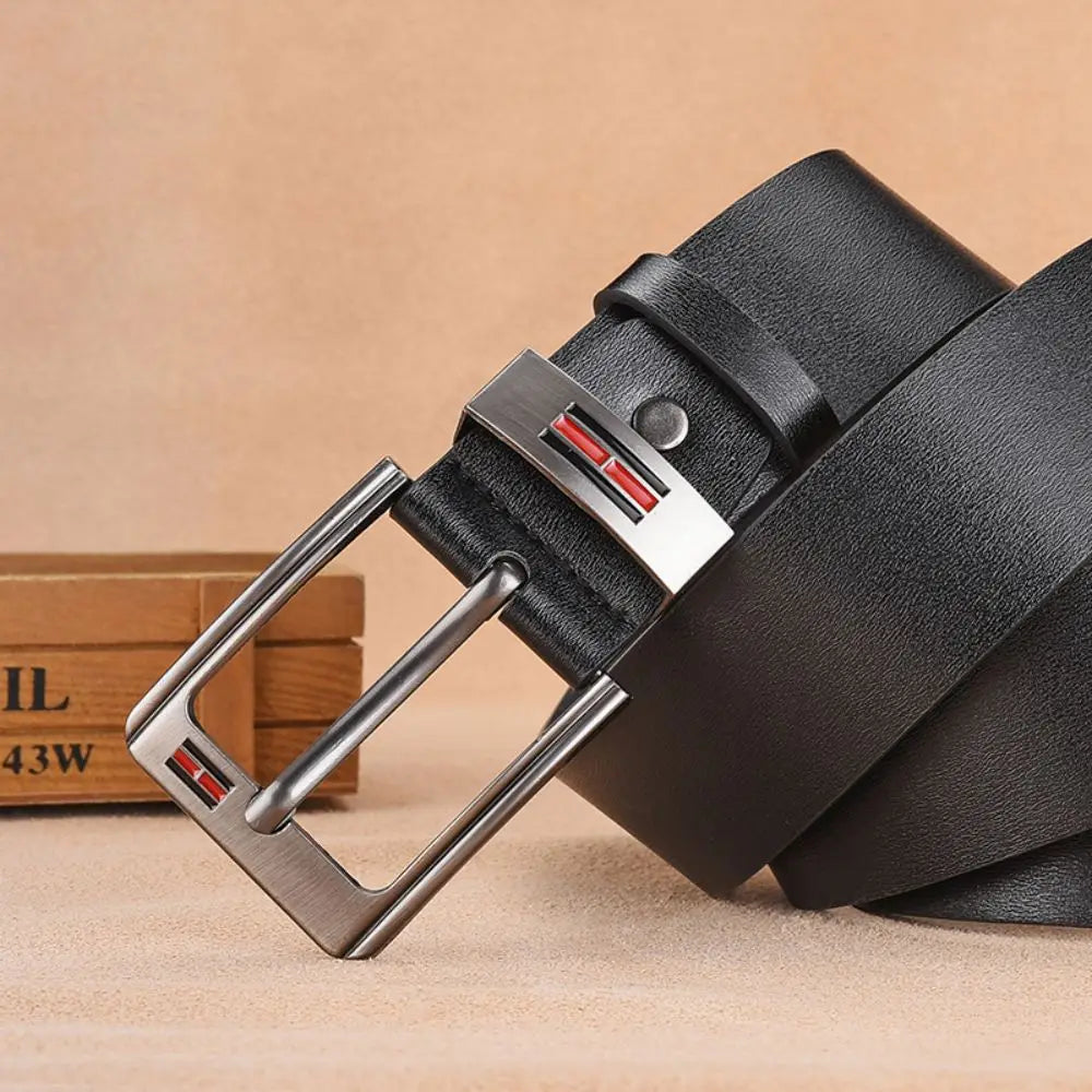 Genuine Leather Mens Casual Belt High Quality Buckle - Smarsty