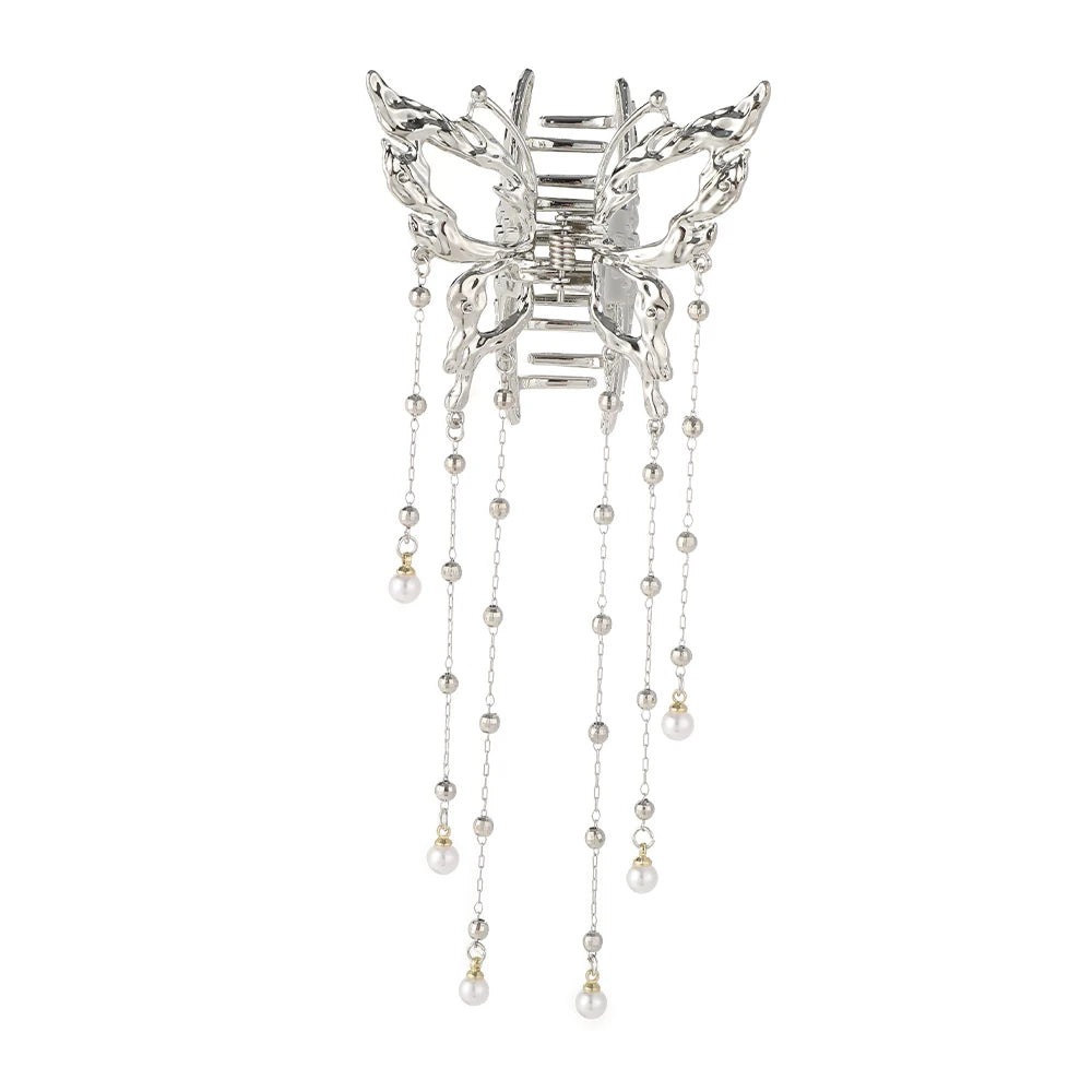 Korean Pearl Butterfly Hair Claw Clip For Women Stylish - Smarsty