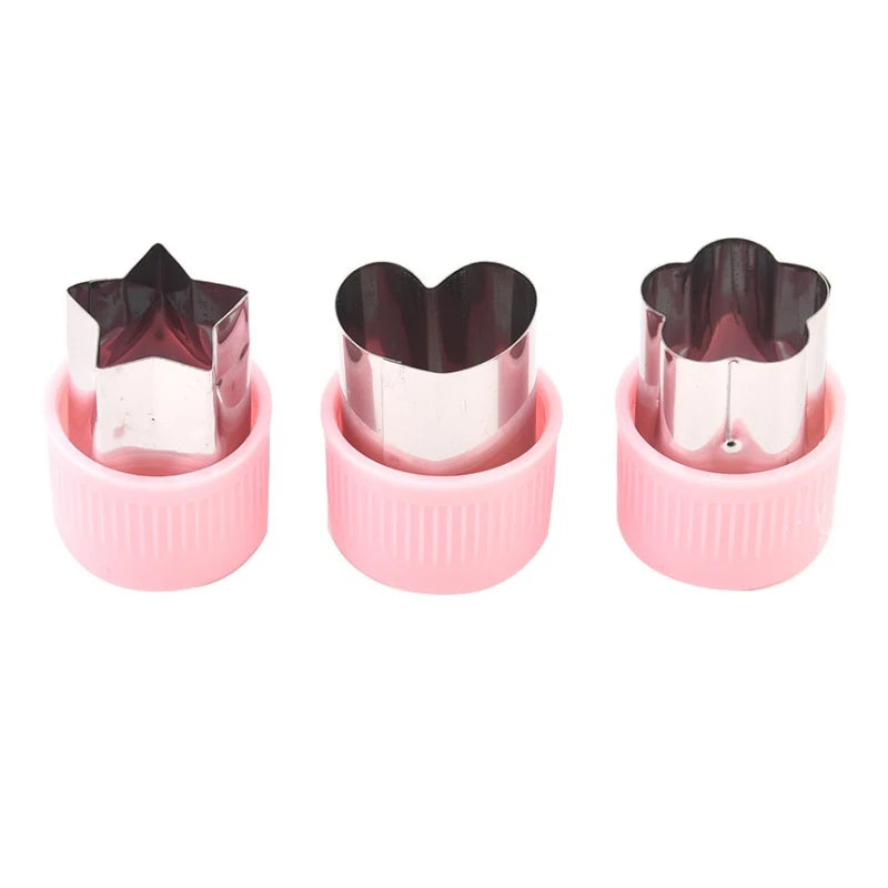 Star Heart Shape Vegetables Cutter Plastic Handle 3Pcs Portable Cook Tools Stainless Steel Fruit Cutting Die Kitchen Gadgets by Smarsty