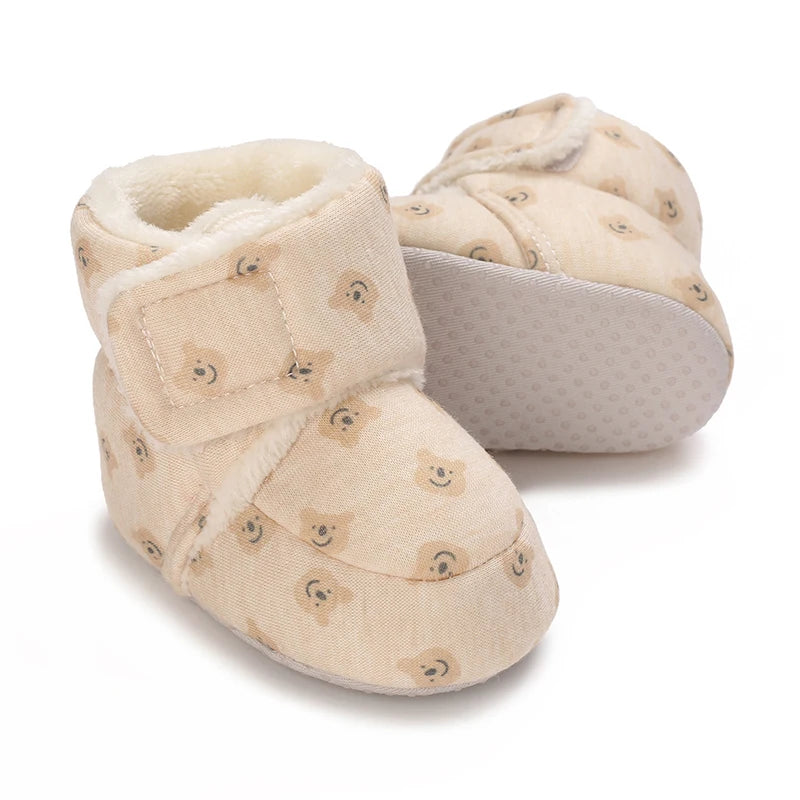 Soft Soled Bear Baby Snow Boots Warm Plush First Walkers - Smarsty