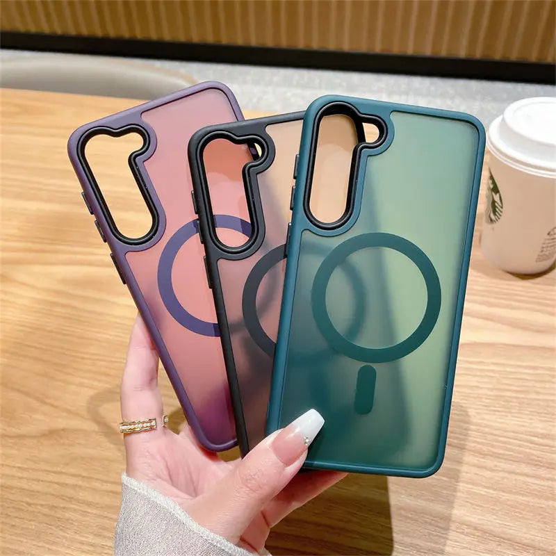 Matte Translucent Galaxy Phone Case With Magnetic Closure - Smarsty