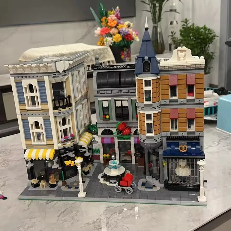 Creative IDEAS famous street view Bank Grand hall MOC Set compatible 10224 building blocks with figuer Toys gifis Christmas