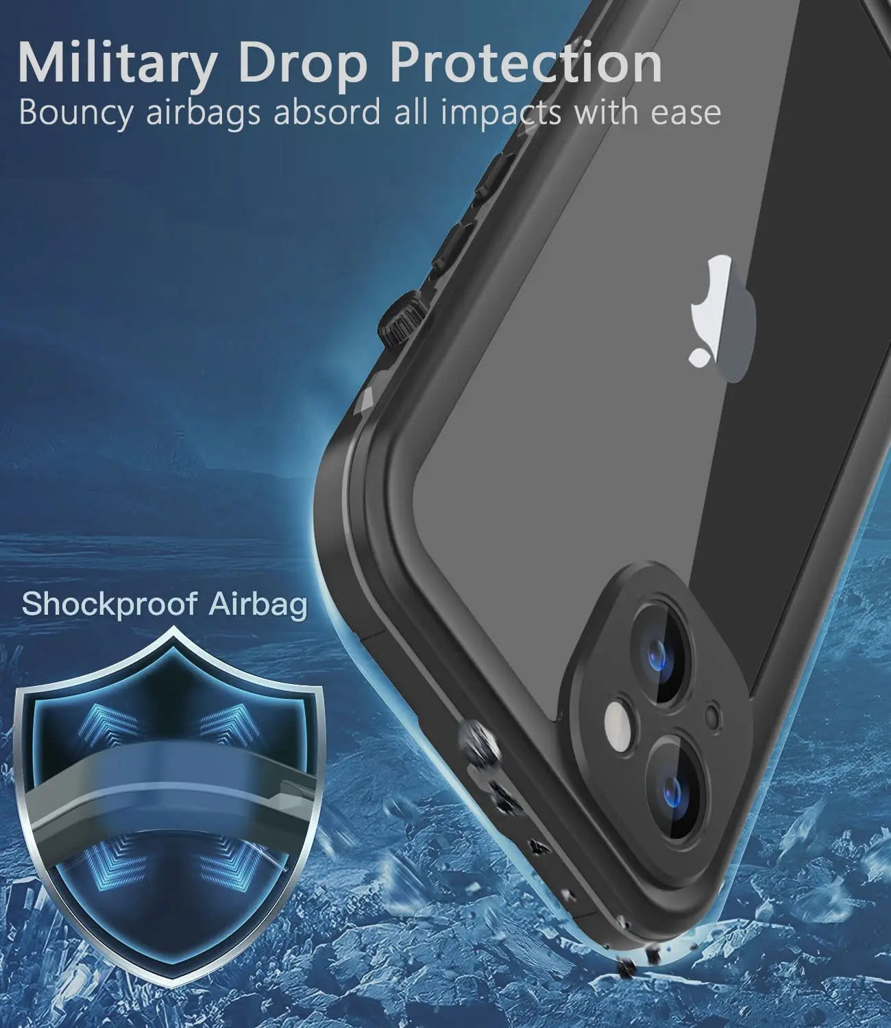 Full Sealed Clear IP68 Waterproof Case For iPhone 16 15 14 Plus 13 12 11 Pro Max Mini XS XR X Shockproof Cover Screen Protector by Smarsty