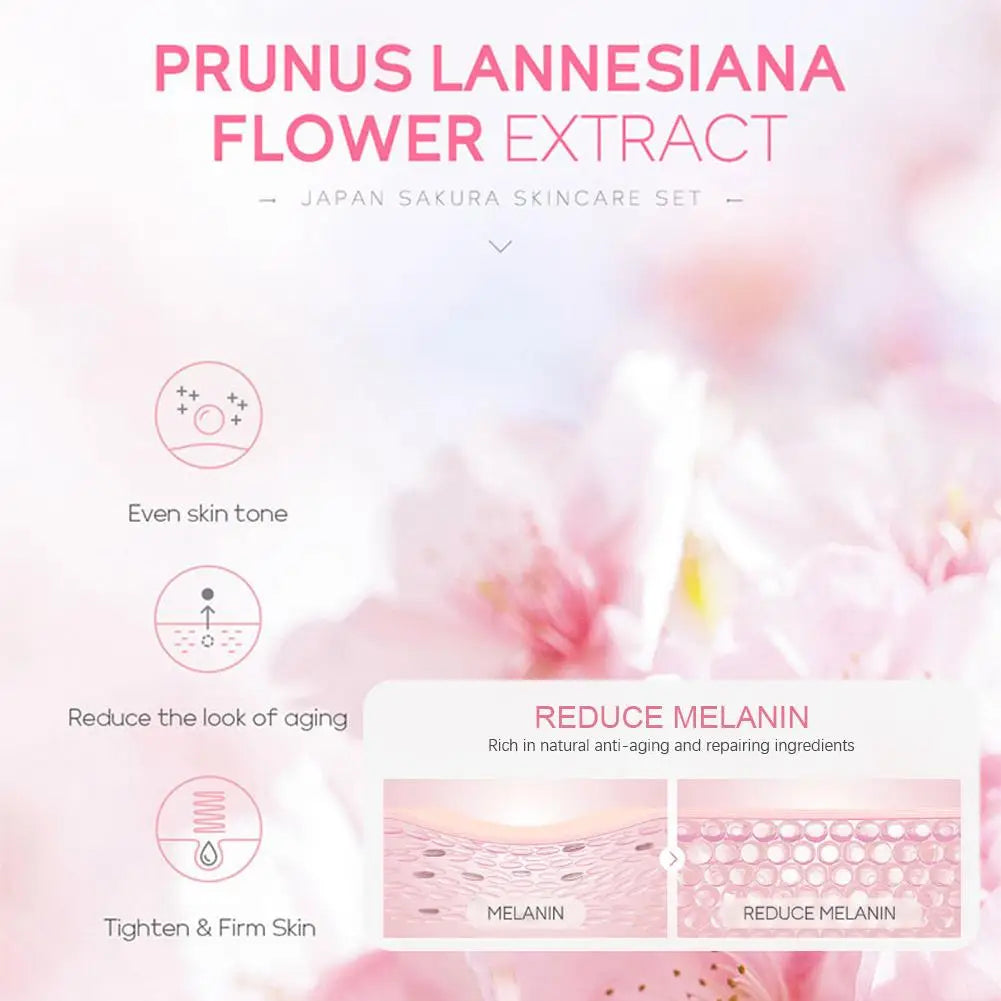 5/3pcs/Set Sakura Skin Care Sets Face Cream Serum Toner Facial Cleanser Sunscreen Eye Cream Gift Box Face Skin Care Set Product - Smarsty