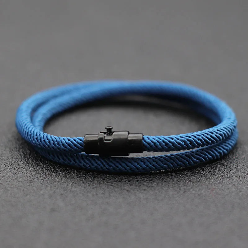 Double Layer Magnetic Buckle Men's Survival Bracelet - Smarsty