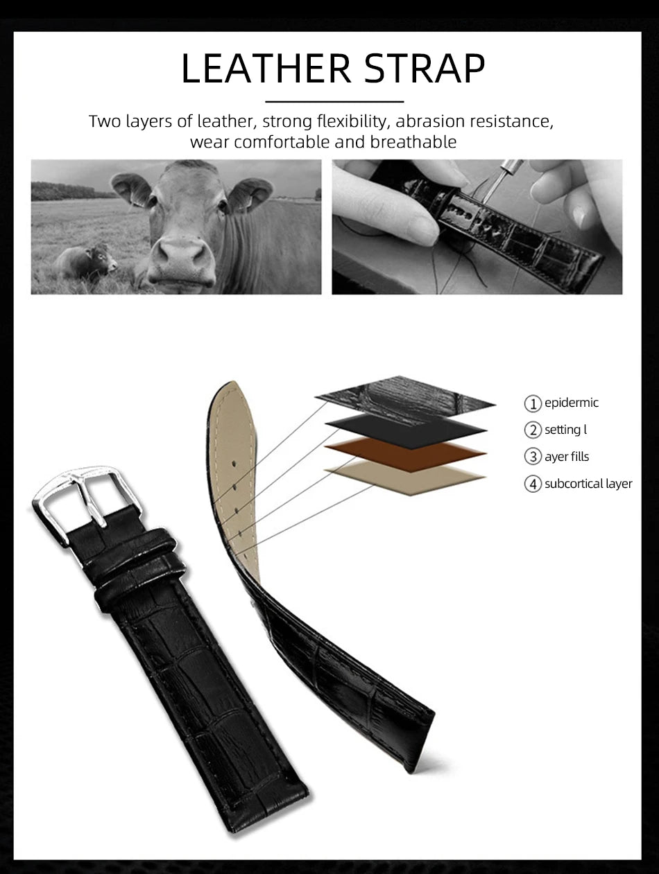 Chenxi Leather Chronograph Quartz Watch for Men - Smarsty