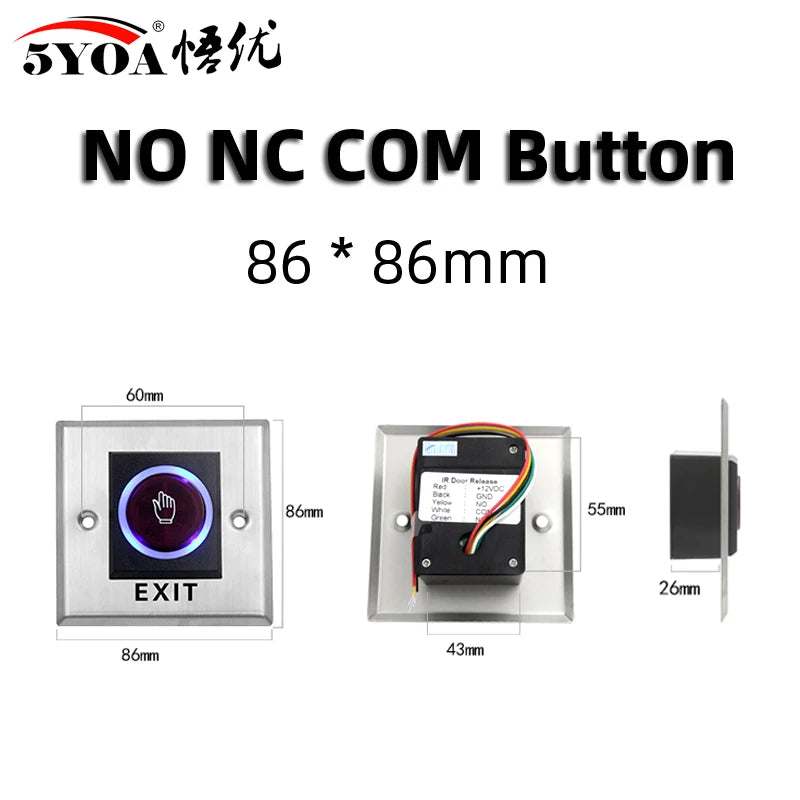 No Touch Exit Push Button Door Access Control - Smarsty