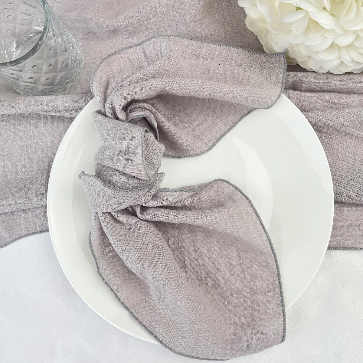 Set of 6 Cotton Dinner Napkins for Elegant Table Decor - Smarsty