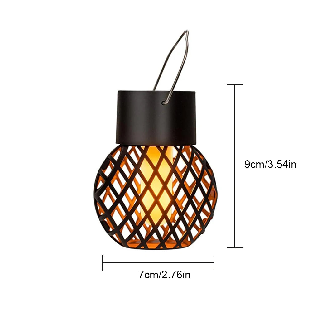 4 PCS Solar Lanterns Outdoor with Flickering Flame Solar Hanging Light with Hook LED Solar Light for Yard Patio Tree Camping