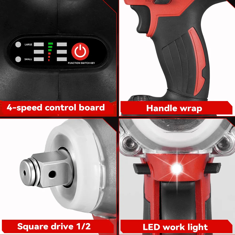 Onevan 520Nm Brushless Electric Impact Wrench with Dual Gears - Smarsty