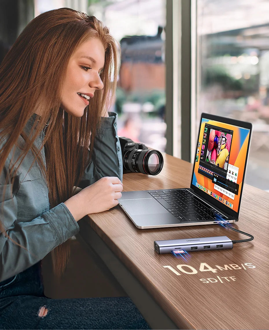 USB C Multiport Hub 4K HDMI Ethernet Dock PD100W Compact