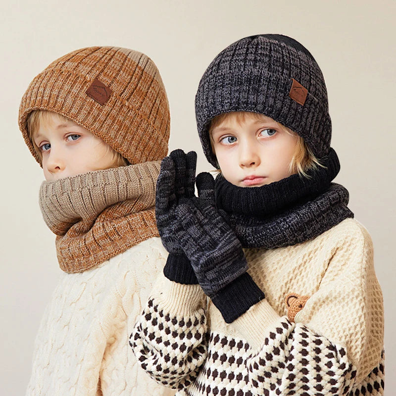 Kids Winter Hat Scarf Gloves Set Warm And Cozy Essentials - Smarsty