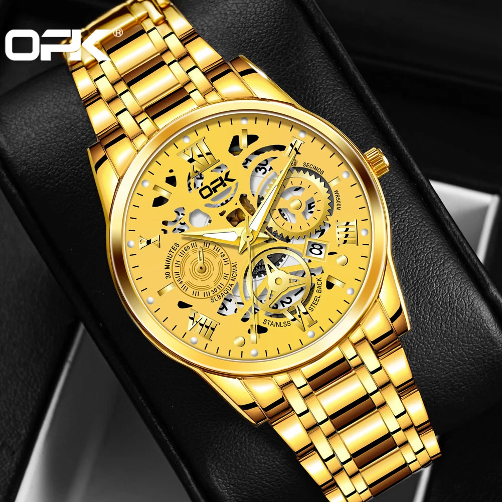 Men's Waterproof Steel Watch with Night Glow Feature - Smarsty