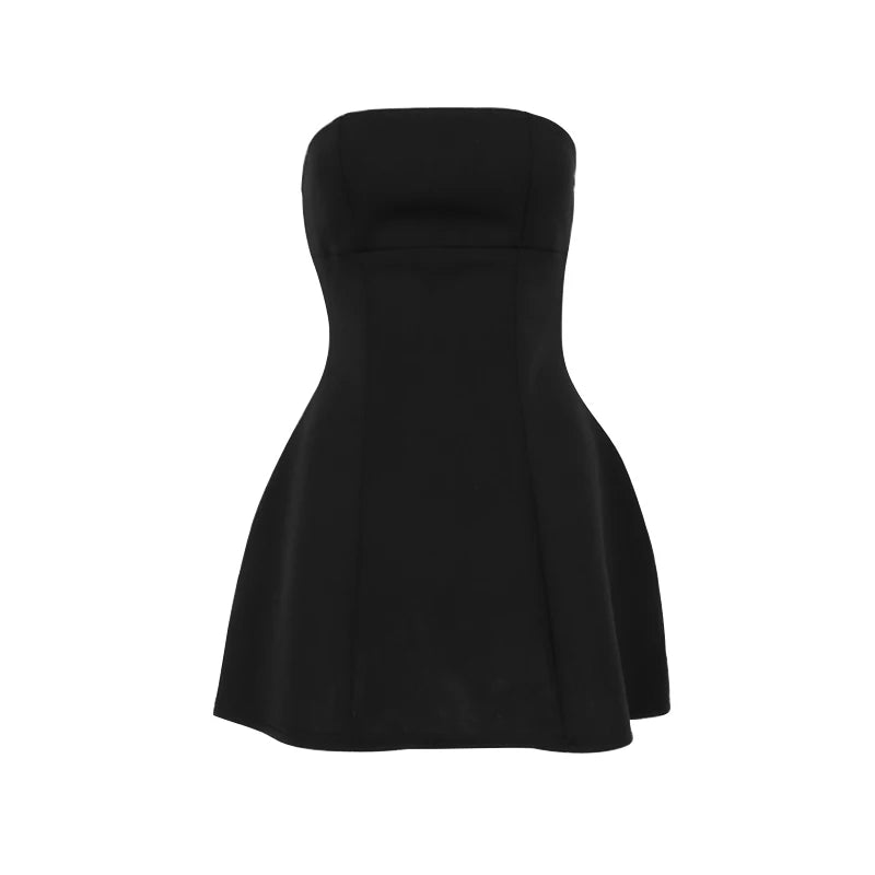 Sexy A-Line Dress Women's Summer New Solid Sexy Sleeveless Off Shoulder Bodycon Dresses Fashion Elegant Club Party Lady Dresses - Smarsty