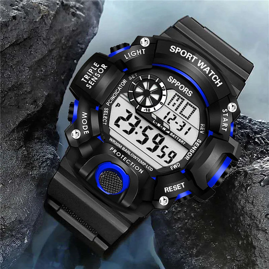 Men's Sports Electronic Wristwatch with Waterproof Design - Smarsty