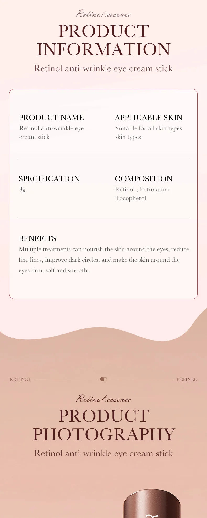 SADOER Retinol Eye Cream Stick for Dark Circles - Smarsty