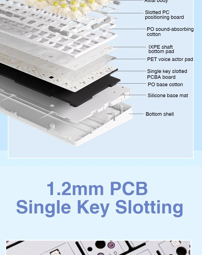 Gaming Mechanical Keyboard 75 Percent RGB Gasket Structure