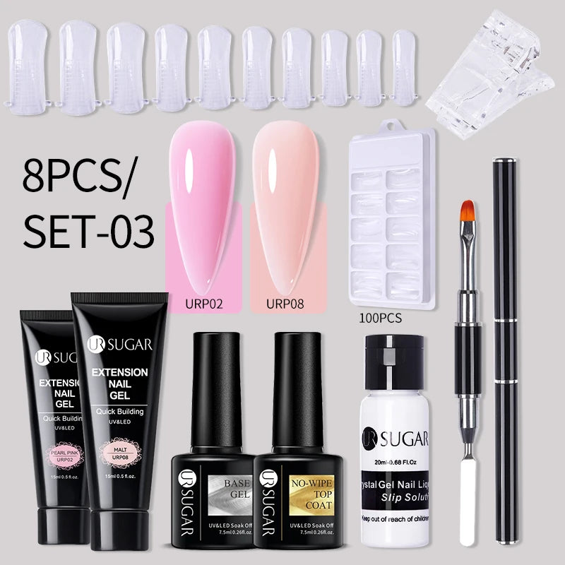 Nude Glitter Gel Nail Polish Kit for Long-Lasting Manicure - Smarsty