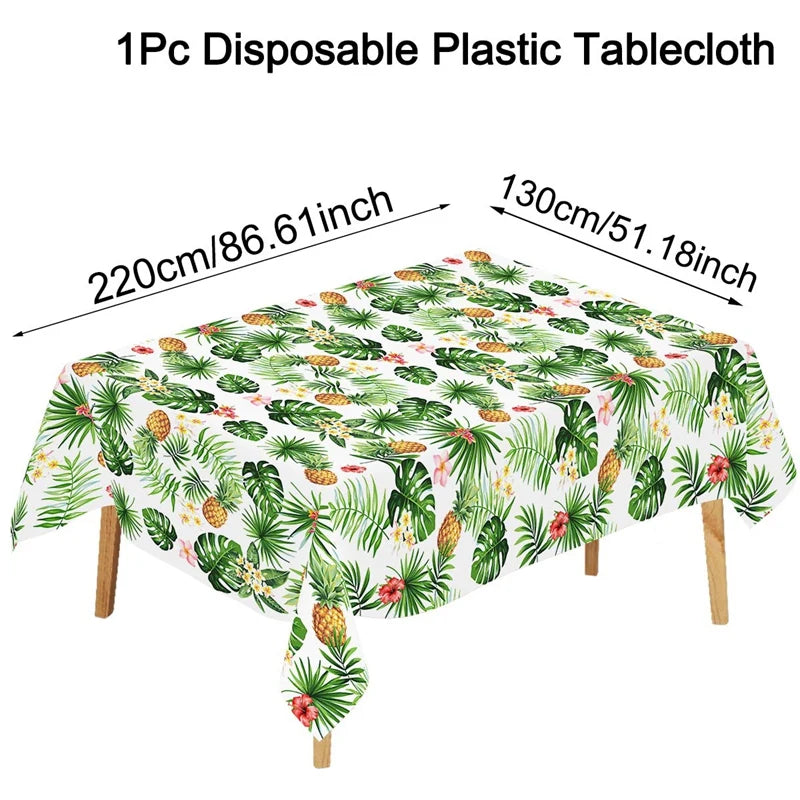 Hawaiian Flamingo Flower Table Cover for Summer Parties - Smarsty
