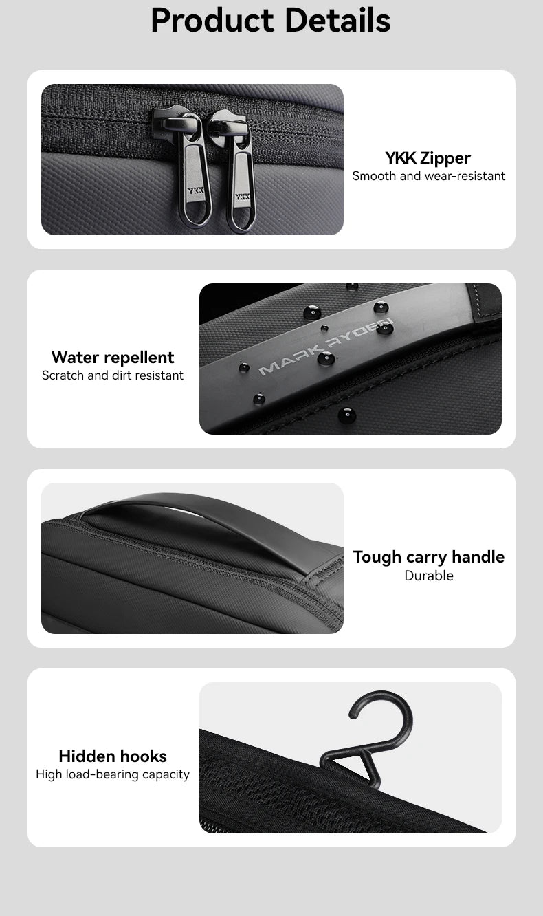 Mens Travel Toiletry Bag Waterproof With Dry Wet Separation - Smarsty
