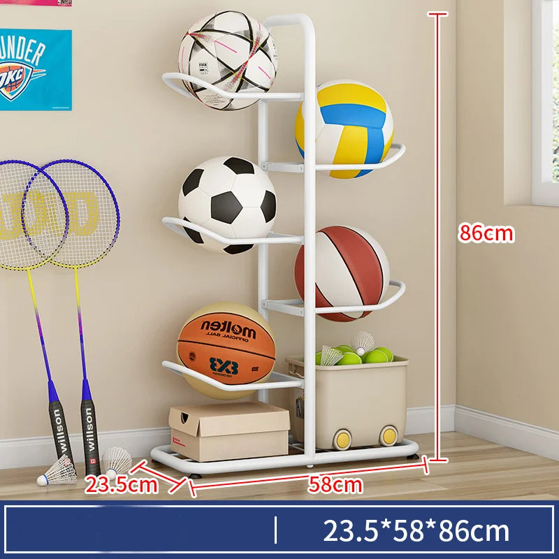Indoor Children Basketball Storage Rack Put Ball Football Storage Basket Placed Rack Kindergarten Volleyball Stand Holder Space by Smarsty