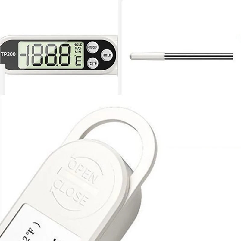 Probe Type Food Thermometer Kitchen Digital Thermometer For Meat Milk Cooking Food BBQ TP300 Electronic Temperature Gauge Tool by Smarsty