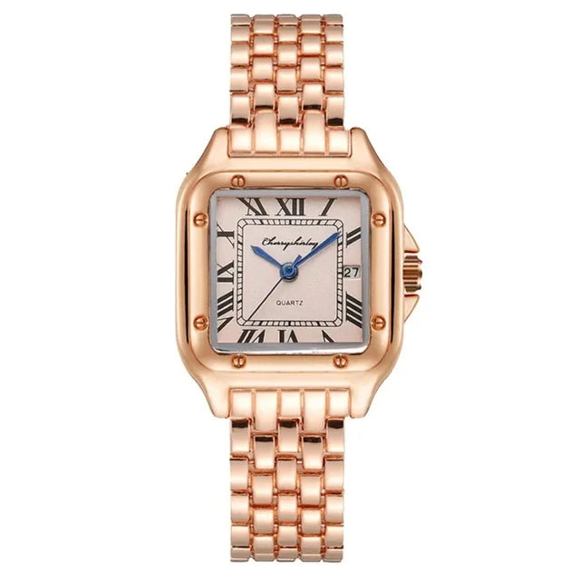 Luxury Stainless Steel Women's Quartz Watch with Calendar - Smarsty