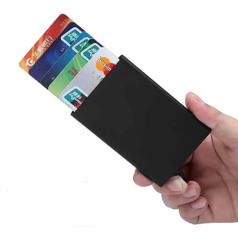 Anti RFID Smart Wallet Pouch ID Credit Card Holder Metal Thin Slim Men Aluminum Blocking Protected Wallet Small Bank Card Case