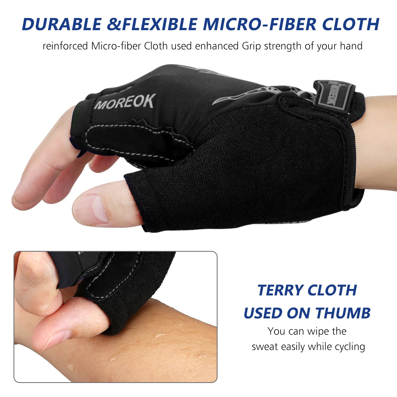 MOREOK Cycling Gloves Half Finger Shock Absorbing Gel Pads - Smarsty
