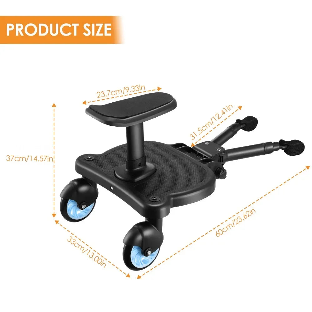 Universal Strollers Step Board Adapter with Seat Second Child Jogger Twins Scooter Baby Pram Hitchhiker Bumper by Smarsty