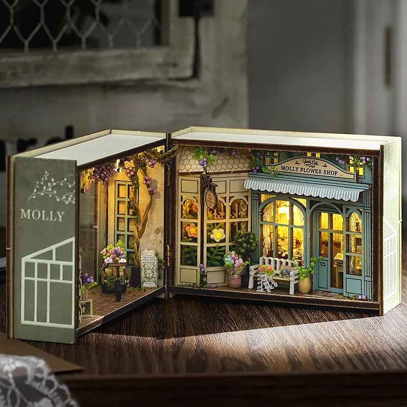 Wooden Miniature Doll House 3D Puzzle Assembly Building Model Kit Small Room Toys Home With Furniture Lighting Wooden Craft Gift