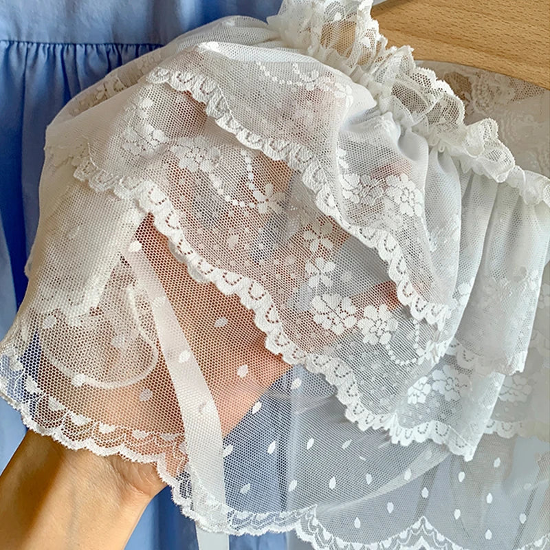 Korean Fashion Lace Skirt With Irregular Hemline - Smarsty