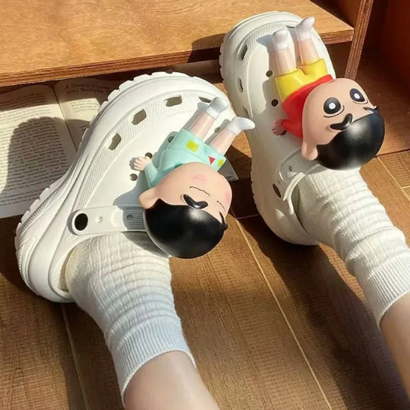 MINISO Anime Series Shoe Charms 3D Doll Buckle for Clogs & Sandals Crayon Footwear Decoration X-mas Party Gifts For Girls Boys