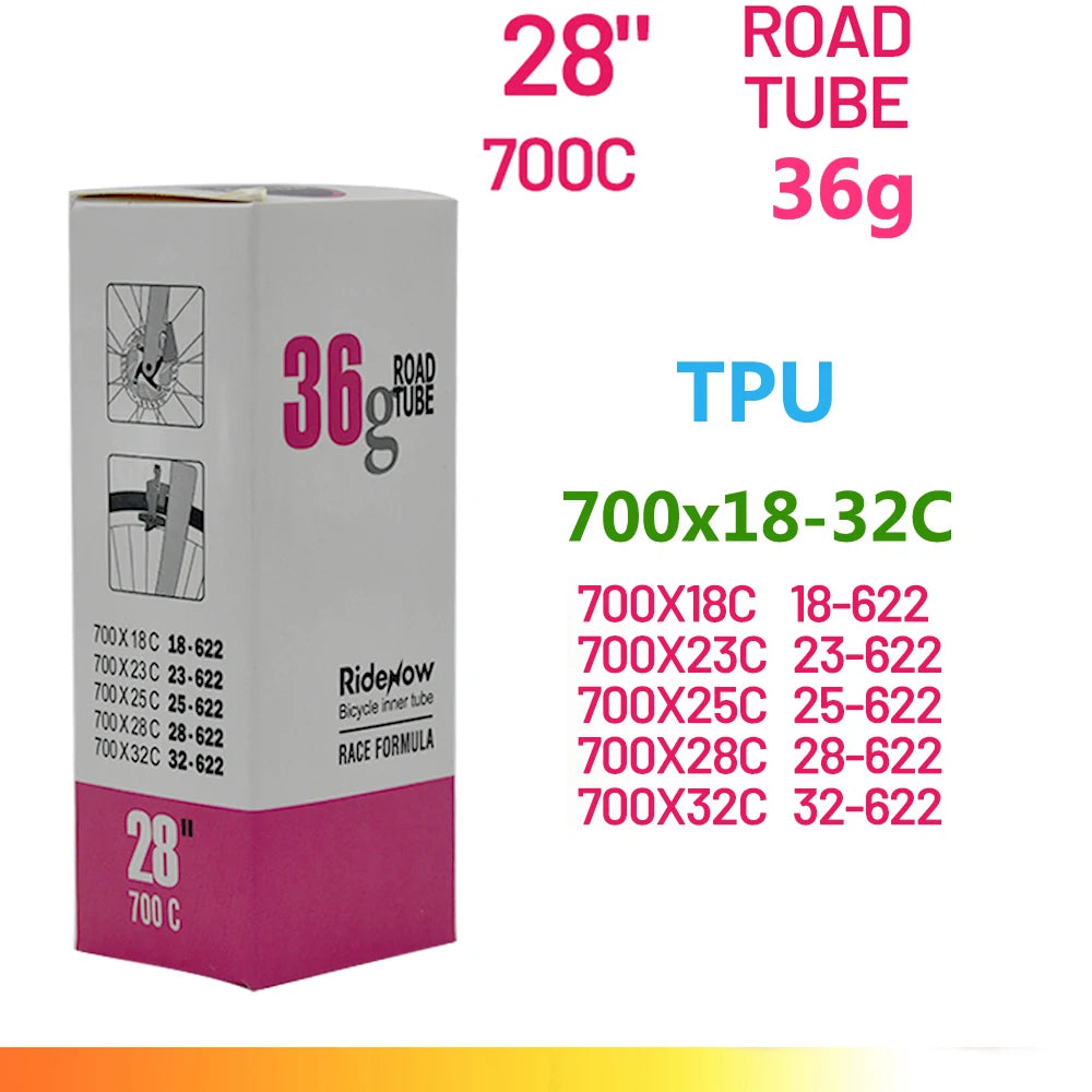 RideNow TPU Bike Inner Tube 700C 700x18 23 25 28 32 35 37 40 47C Road Bicycle Tire MTB Bike Camera 29x1.5 1.75 1.9 pneu aro - Smarsty